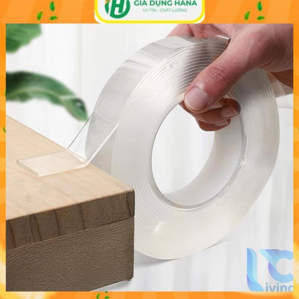 Băng keo 2 mặt nano siêu dính, Cuộn băng dính 2 mặt trong suốt