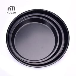 [Koqzm] Chảo Đĩa Pizza Tròn Khay Đĩa Sâu Thép Carbon Chống Dính Khuôn Nướng Bánh [Mới] 6