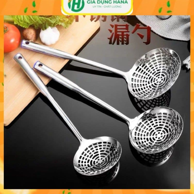 Chao vớt thức ăn inox cao cấp hàng dày sang bóng