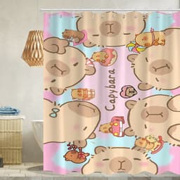 Rèm tắm chống nước Capybara Polyester Trang trí phòng tắm 2
