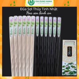 Đũa Sợi Thủy Tinh Nhật Họa Tiết Hoa Sen Bình An Cao Cấp ,Không Nấm Mốc, Kháng Khuẩn, Chống Trơn Trượt, An Toàn Vệ Sinh. 2