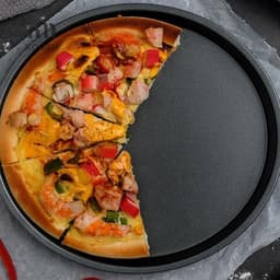 [Koqzm] Chảo Đĩa Pizza Tròn Khay Đĩa Sâu Thép Carbon Chống Dính Khuôn Nướng Bánh [Mới] 2