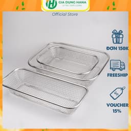 Rổ lưới đựng thức ăn chiên inox 304  sáng bóng cao cấp 1