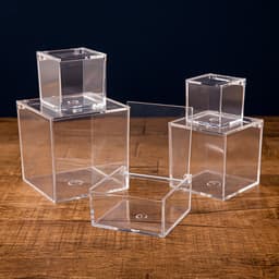 Hộp lưu trữ trong suốt trong suốt Hộp nhựa lật Hộp nhựa trong suốt bằng nhựa tinh tế đựng pha lê Acrylic chống bụi 4