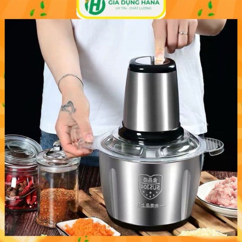 Máy xay thịt cối inox 304 4 lưỡi đa năng công suất 2500w