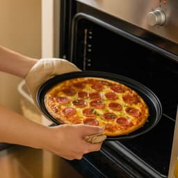 Khay nướng bánh pizza PERNEAKY, Bộ chảo pizza đục lỗ bằng thép Carbon, Đĩa nấu ăn muppi tròn bền 10 / 11 / 12 Inch giòn & Bubbly 9