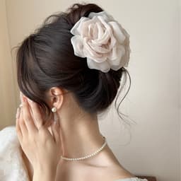Kẹp tóc lưới hoa hồng Kẹp tóc cá mập Phụ kiện tóc 2