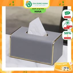 Hộp đựng giấy ăn bọc da cao cấp hình chữ nhật, Hộp đựng khăn giấy ăn để bàn sang trọng, tiện lợi 1