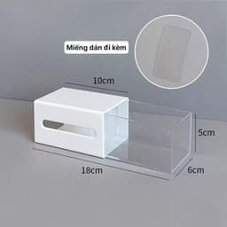 Hộp đựng tăm bông/bông tẩy trang màu trắng trong suốt treo tường đa năng 8