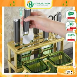 Kệ Đựng Dao Đũa Khung Thép Chống Rỉ, Thoáng Khí Chống Ẩm Mốc Thiết Kế Tháo Rời Ráo Nước 1