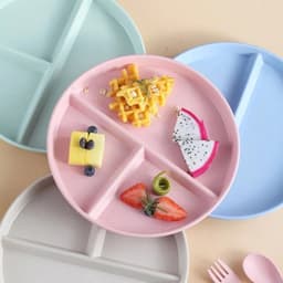 Combo 5 Dĩa nhựa Chia 3 ngăn Dùng ăn vặt - ăn kiên nhựa an toàn có thể dùng cho lò vi sóng home1511 7