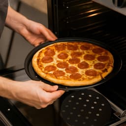 Khay nướng bánh pizza GUSTAVA, Bộ chảo bánh pizza đục lỗ mục đích 10 / 11 / 12 Inch, Dụng cụ làm bánh tròn chống dính bằng thép Carbon bền bỉ giòn & Bubbly 3