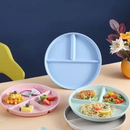 Combo 5 Dĩa nhựa Chia 3 ngăn Dùng ăn vặt - ăn kiên nhựa an toàn có thể dùng cho lò vi sóng home1511 9