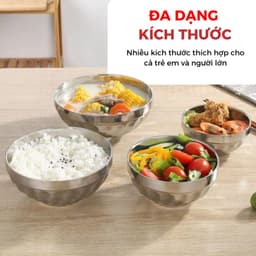 Tô chén bát inox kiểu dáng Hàn Quốc 2 lớp cách nhiệt ,Tô Chén inox cao cấp đủ kích cỡ 3
