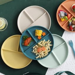 Combo 5 Dĩa nhựa Chia 3 ngăn Dùng ăn vặt - ăn kiên nhựa an toàn có thể dùng cho lò vi sóng home1511 8