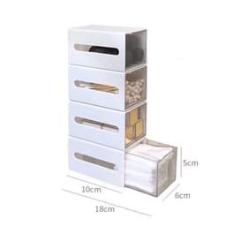 Hộp đựng tăm bông/bông tẩy trang màu trắng trong suốt treo tường đa năng 6