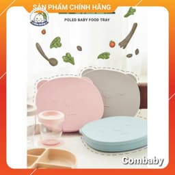 SALE - Khay Ăn Dặm Kèm Nắp Silicon Cao Cấp Chia Ngăn Có Đế Hít Poled Nội Địa Hàn 4