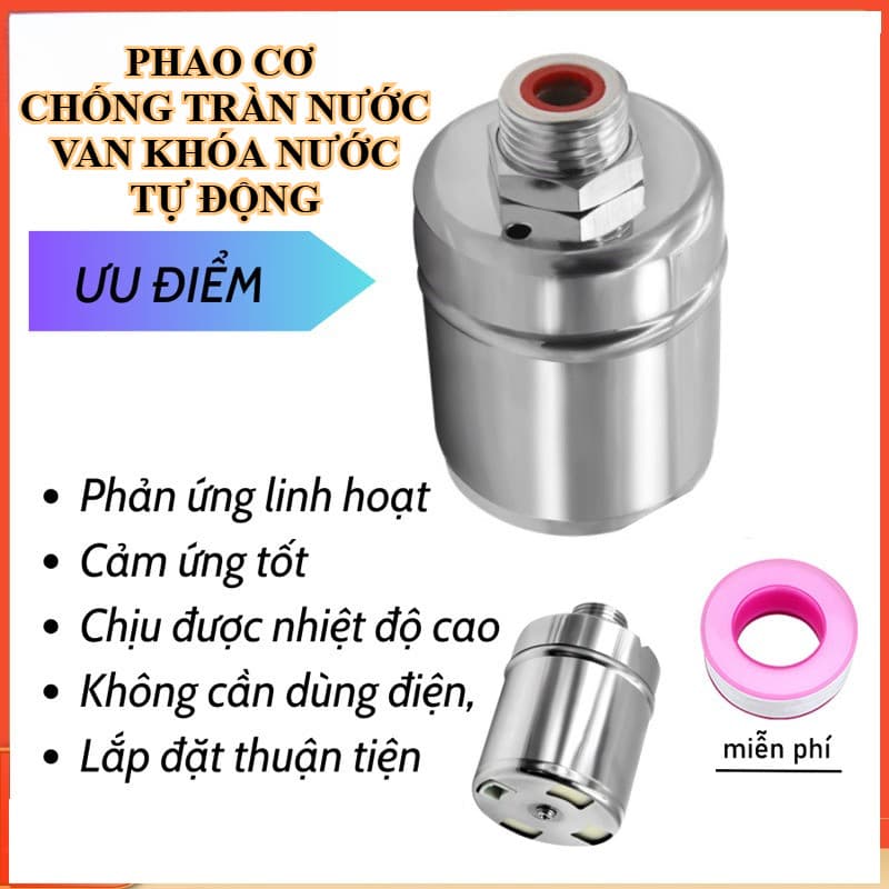 Phao Nước Chống Tràn Tự Động, Van Cơ Nước Tự Ngắt Khi Đầy Chất Liệu Inox không gỉ