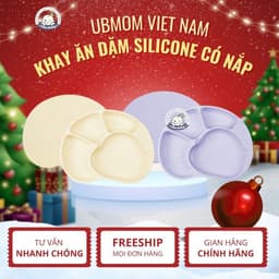 KHAY ĂN DẶM SILICONE CÓ NẮP UBMOM HÀN QUỐC 1