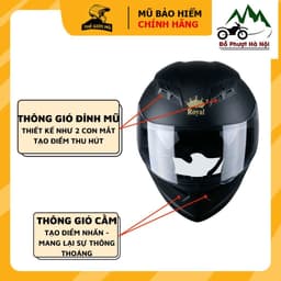 Mũ bảo hiểm fullface Royal M266 2 kính đen nhám,nón bảo hiểm  chính hãng bảo hành 12 tháng 3