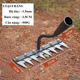 Cào Đất CAO-08 8 Răng Thép Mạ Kẽm – Dụng Cụ Làm Vườn Đa Năng Không Thể Thiếu Trong Mỗi Nhà Vườn 2