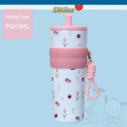 Ly giữ nhiệt Panda 700ml, cốc giữ nhiệt cao cấp có ống hút chất liệu inox 304 giữ nhiệt 8 - 12 tiếng 8