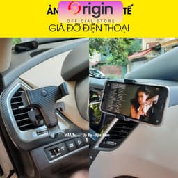 Giá đỡ điện thoại trên ô tô goteca kẹp gắn cửa khe gió điều hoà xoay 360 độ vân cacbon tinh tế nhỏ gọn tiện lợi cho xe 5