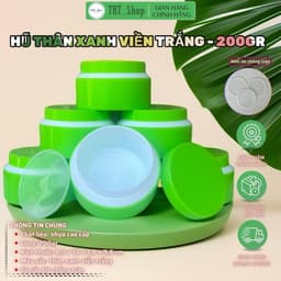 Giá Sỉ 100 Hủ Thân Xanh Viền Trắng - Hủ Nhựa Rỗng - 200gr - Có Nắp Lót Chống Tràn 2