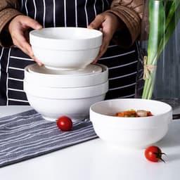 Tô phở , bát canh bằng sứ màu trắng có ngấn 18cm Bát sứ đựng cơm canh 8