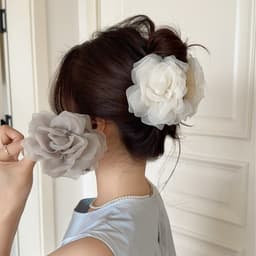 Kẹp tóc lưới hoa hồng Kẹp tóc cá mập Phụ kiện tóc 1