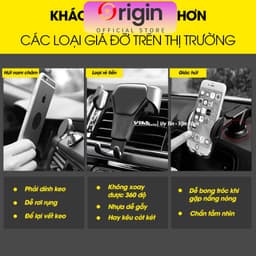 Giá đỡ điện thoại trên ô tô goteca kẹp gắn cửa khe gió điều hoà xoay 360 độ vân cacbon tinh tế nhỏ gọn tiện lợi cho xe 4