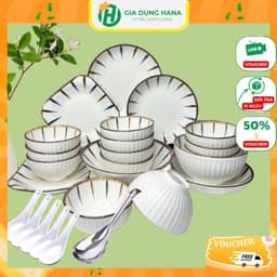 Bộ Bát Đĩa Họa Tiết Phẩy Trúc Gốm Sứ Ceramic Cao Cấp Sang Trọng, Dày Dặn Chịu Nhiệt Tốt Trang Trí bàn ăn hiện đại 1