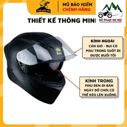 Mũ bảo hiểm fullface Royal M266 2 kính đen nhám,nón bảo hiểm  chính hãng bảo hành 12 tháng 4