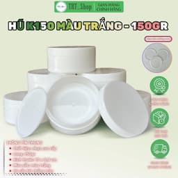 Giá Sỉ 100 Hủ K150 Trắng Không Viền - 150gr - kích thước 10x5cm - Có nắp lót chống tràn 2