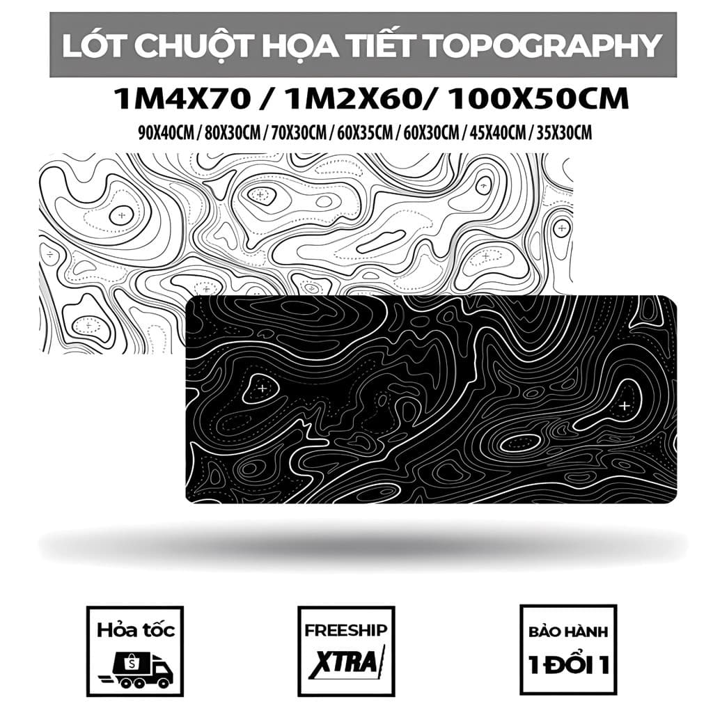 Lót chuột khổ cực lớn 1m4x70, 1m2x60, 90x40cm... chất liệu cao su thiên nhiên chống trơn trượt deskmat pad chuột XXL