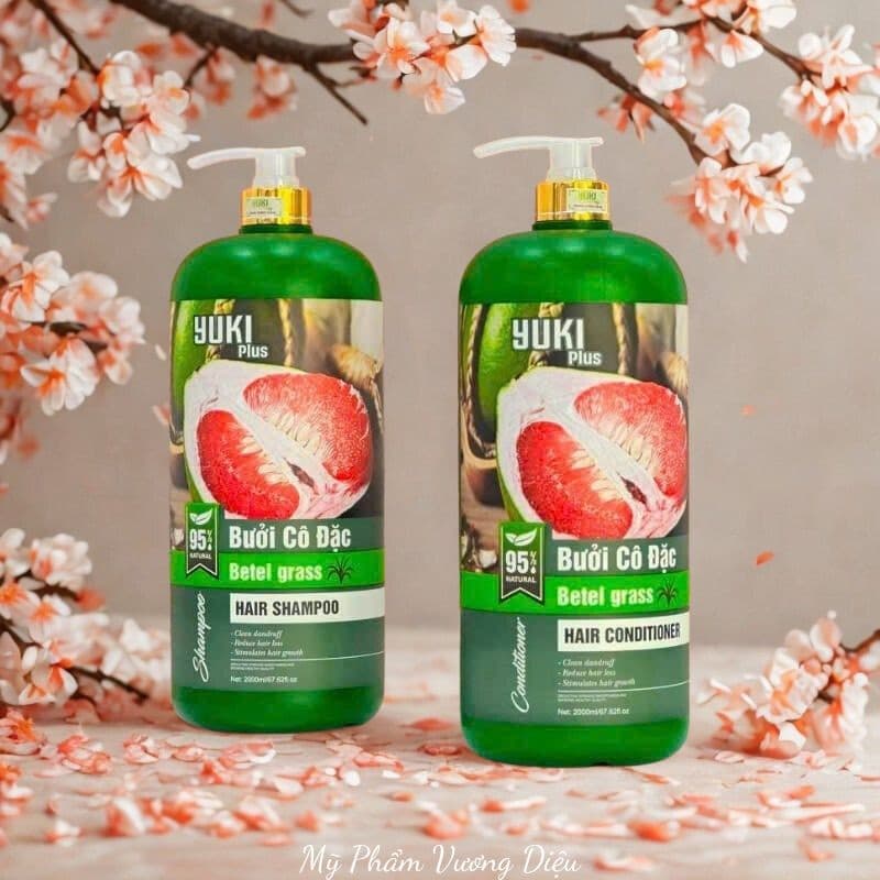 Gội Xả YUKI Bưởi 2000ML Hương Nước Hoa Giúp Ngăn Gầu, Giảm Rụng Tóc, Phục Hồi Tóc Hư Tổn Mang Lại Mái Tóc Mềm Mượt