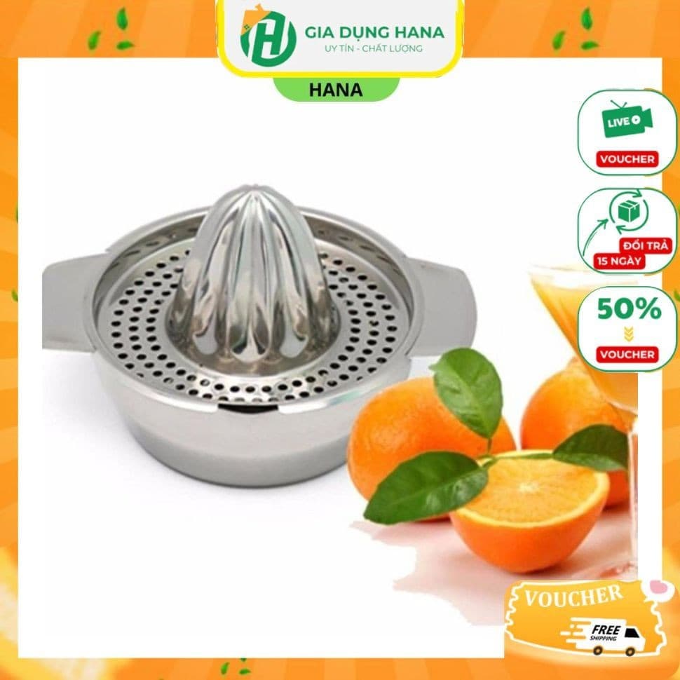 Bộ vắt cam INOX tiện dụng-Nắp vắt cam nhựa Việt Nhật kèm ca đong định mức