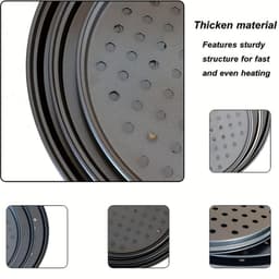 Khay nướng bánh pizza GUSTAVA, Bộ chảo bánh pizza đục lỗ mục đích 10 / 11 / 12 Inch, Dụng cụ làm bánh tròn chống dính bằng thép Carbon bền bỉ giòn & Bubbly 9