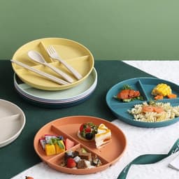 Combo 5 Dĩa nhựa Chia 3 ngăn Dùng ăn vặt - ăn kiên nhựa an toàn có thể dùng cho lò vi sóng home1511 6