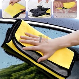 Combo 5 Khăn lau xe Microfiber 3m cao cấp không rụng lông, khăn lau ô tô, xe hơi, xe máy, chuyên dụng siêu thấm hút 6