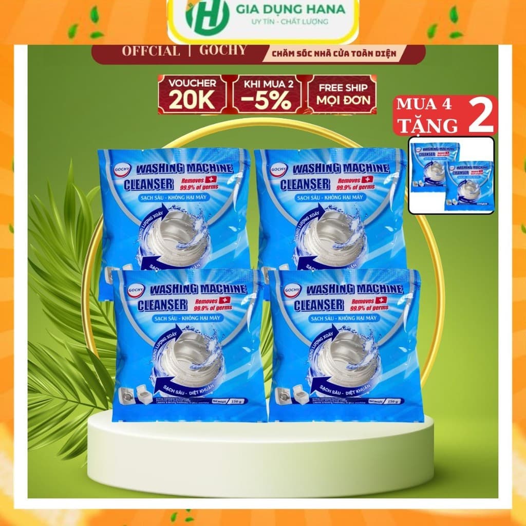 [MUA 4 TẶNG 2 ] Bột Tẩy Vệ Sinh Lồng Máy Giặt Cao Cấp 150g - Giúp Làm Sạch Và Loại Bỏ Cặn Bẩn Hiệu Quả 99%