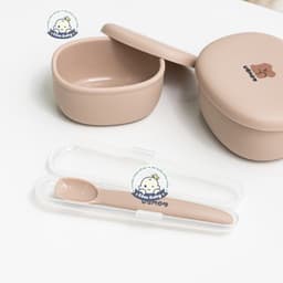 Thìa ăn dặm silicon Ubmom kèm hộp đựng cho bé từ sơ sinh 5