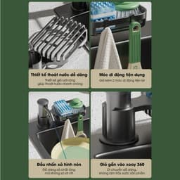 Bộ Vòi Bơm Hút Nước Rửa Chén Kèm Giá Để Đồ Gắn Bồn Rửa Bát Bằng Nhựa ABS Cao Cấp Với Ống Dẫn Silicon 120cm Tiện Dụng 4