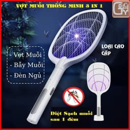 Vợt Muỗi Thông Minh Kiêm Đèn Bắt Muỗi Tự Động 2 Trong 1 Pin Sạc 3