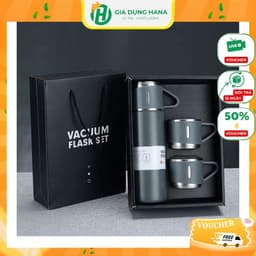 Bình kèm cốc giữ nhiệt 500ml, bình giữ nhiệt inox tặng kèm 2 cốc sang chảnh M282 1