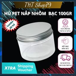 [COMBO] 60 HỦ NẮP NHÔM BẠC 100GR - CÓ NẮP LÓT CHỐNG TRÀN - THÂN HỦ TRONG SUỐT 1