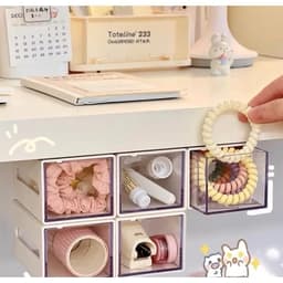 Hộp đựng tăm bông/bông tẩy trang màu trắng trong suốt treo tường đa năng 3