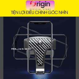 Giá đỡ điện thoại trên ô tô goteca kẹp gắn cửa khe gió điều hoà xoay 360 độ vân cacbon tinh tế nhỏ gọn tiện lợi cho xe 3