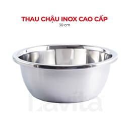 Thau inox đa năng inox 304 - Chậu inox cao cấp dày dặn có viền cầm tay đường kính 18-32cm rửa trái cây làm nồi nấu 7