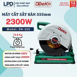 Máy cắt sắt bàn DEKO DK-357, Công suất 2300W, Cắt góc 45 độ, Loại đế dày trọng lượng 13.8Kg 2